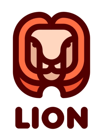 Kolorowy szablon logo lwa
