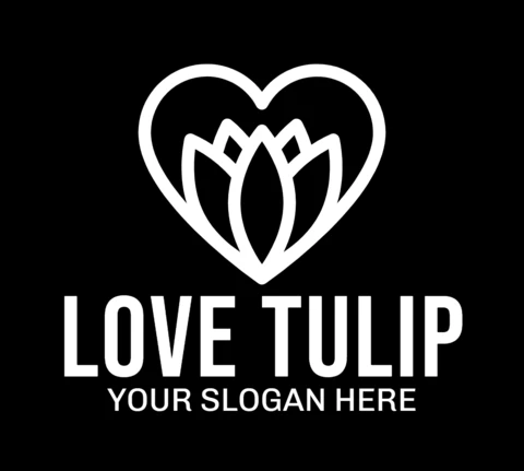 Love Tulip Logo Design Template