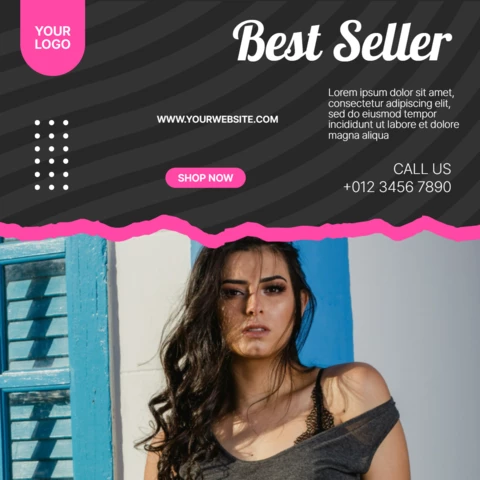 Sjabloon voor social media posts van vrouwenmode