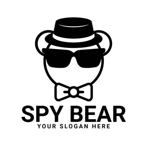 Spy Bear Logo Design Template