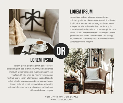 Modern Cozy Seating Area With Discount Offer Post Design Template