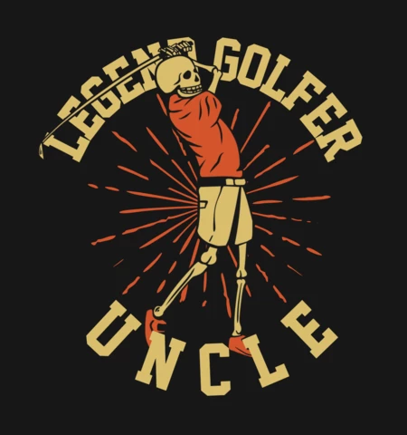 Squelette jouant au golf modèle de conception de t-shirt vintage