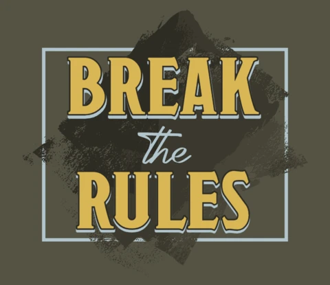 Plantilla de diseño de camiseta con letras Break the rules