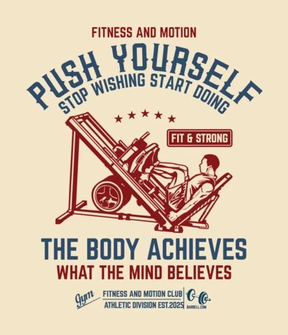 Push Yourself Gym Fitness T-shirt Design Template
