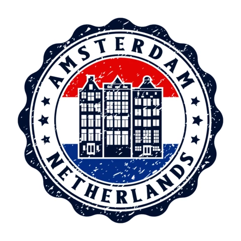 Bienvenue aux Pays-Bas - modèle de logo pour les timbres-poste