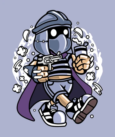 Modèle de t-shirt de la culture pop Shredder bastard