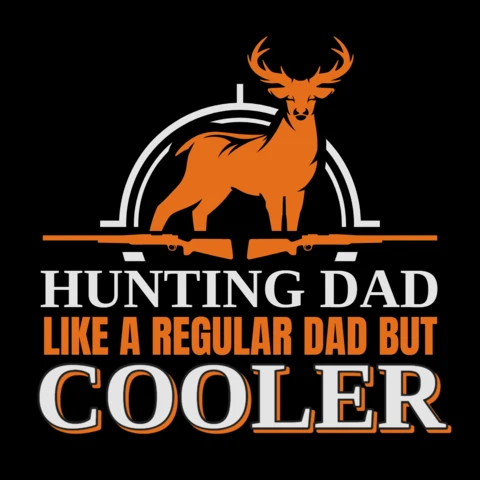 Modèle de conception d'un père chasseur avec un style graphique audacieux