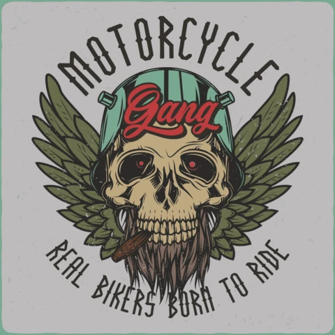 Motorcycle Gang T-Shirt Design Template