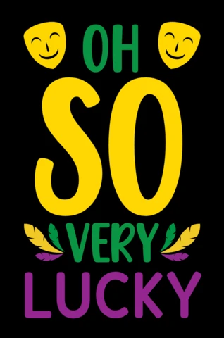 Modèle de dessin amusant et coloré "oh so very lucky" pour les célébrations