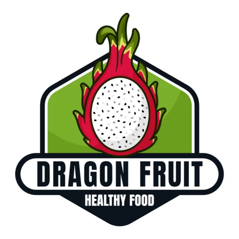 Healthy Dragon Fruit Logo Design Template