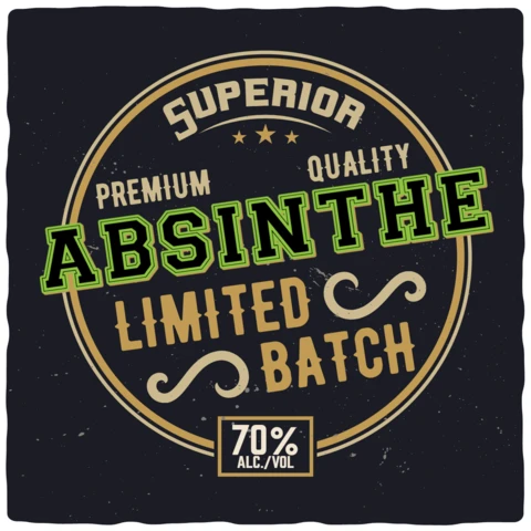Modèle de t-shirt rétro sur l'absinthe de première qualité