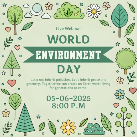 Webinar Brochure with Nature Illustrations for Environment Day Design Template