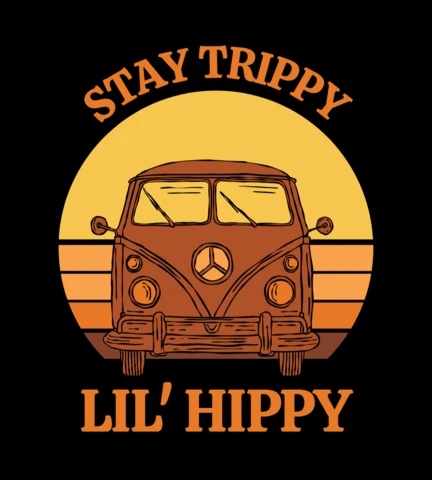 Stay Trippy Little Hippie Sunset Van T-shirt Template