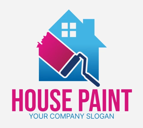 Haus malen bunt logo design Vorlage