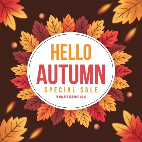 Autumn Leaves Sale Design Template for Promotional Flyers