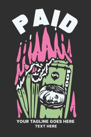 Modèle de conception de t-shirt vintage en dollars brûlants