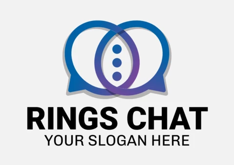 Rings Chat Logo Design Template