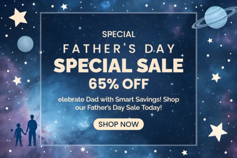 Cosmic-Themed Father's Day Sale Template - Design for Celebrating Dad