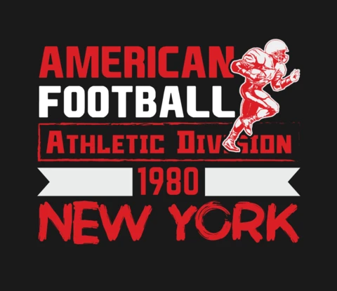 American Football Athletic Division 1980 New York T-Shirt Design Template
