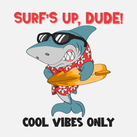 Surf's Up Dude! Fun Shark Design Template for Cool Vibes