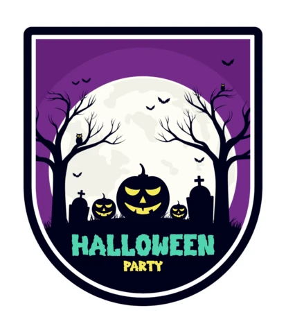 Halloween Pumpkin Party Badge T-shirt Design Template