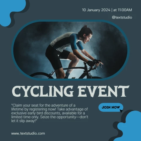 Blaue Geometrie Radfahren Veranstaltung Facebook-Post