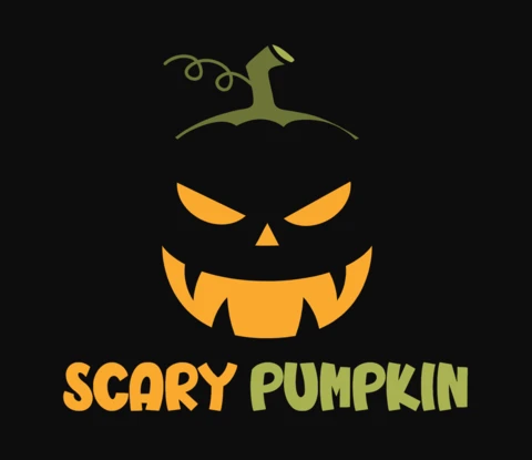 Gruseliger kürbis halloween t-shirt design vorlage