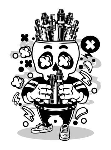 Vape Skull Cartoon Character Design Template
