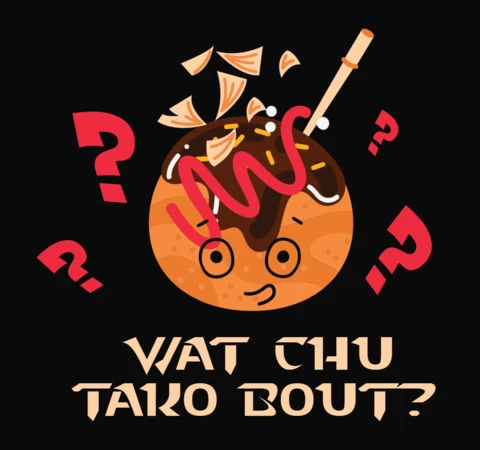 Wat chu tako bout funny food plantilla de diseño de camisetas