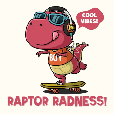 Modello di design Cool vibes raptor radness
