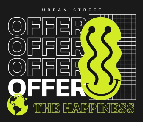 Modèle d'art de rue urbain avec un design de smiley pour des flyers promotionnels