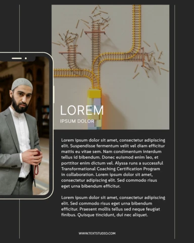 Professionelles Porträt mit abstrakten Visuals Instagram Post Design Vorlage