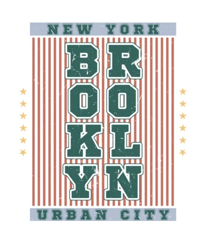 New York Brooklyn Typography T-Shirt Design Template