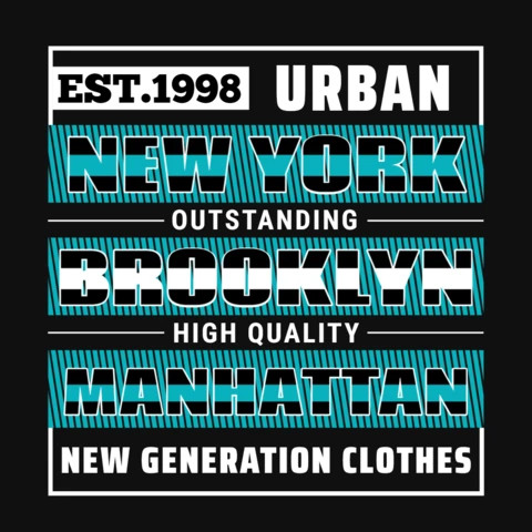 Urban Brooklyn Typography T-Shirt Design Template