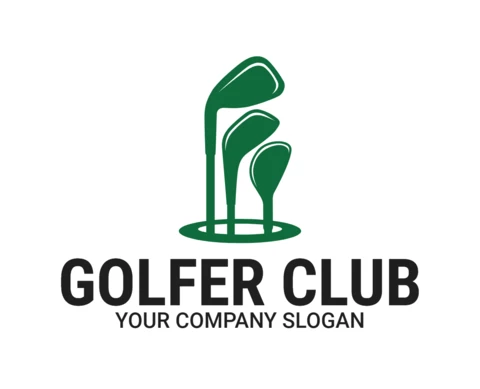Golfer Club Tournament Sports Logo Design Template