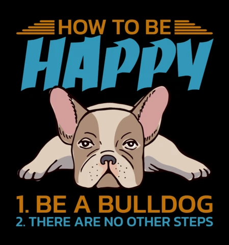 Verspielte Bulldogge Glück Designvorlage für editierbare Merchandising-Projekte