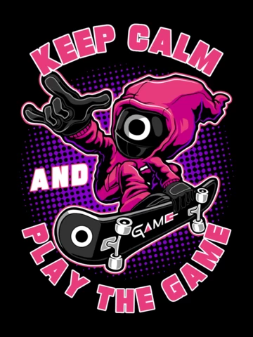 Keep calm and play the game calamar juego parodia plantilla de diseño de camiseta
