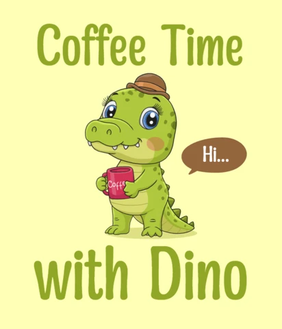 Coffee Time with Dino: Cute Character Design Template