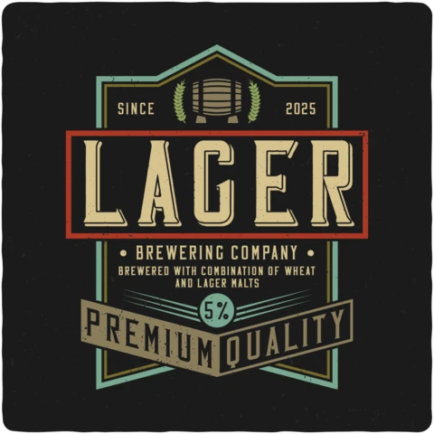 Plantilla de diseño de camiseta de empresa cervecera Lager