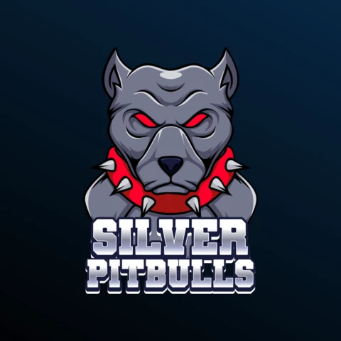 Silver Pitbull Dog Animal Sport Mascot Team Badge