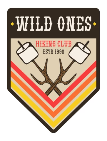 Wilderness Hiking Club Badge Template Design