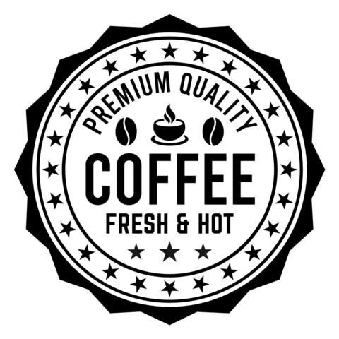 Modèle de logo pour un magasin de café frais et chaud