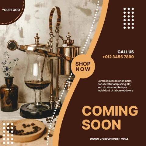 Modello di progettazione post Instagram caffetteria retrò