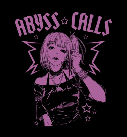 Anime Style Graphic Design Template with Abyss Calls Illustration