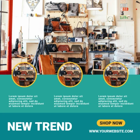 Fresh blue marketing instagram ad post design template