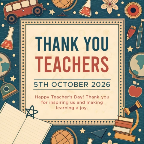 Vintage Teacher Appreciation Design Template for Educational Events