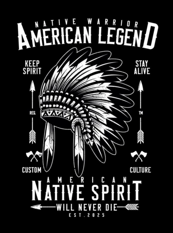 Native Warrior T-shirt Design Template