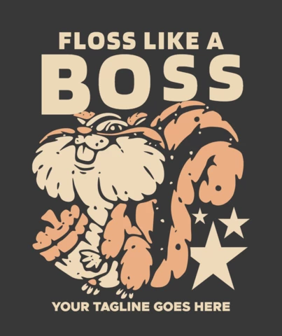 Écureuil portant un modèle de conception de t-shirt vintage à noix