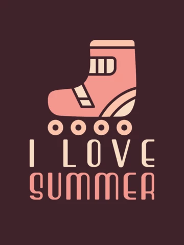 I Love Summer Rollers Logo Template Design