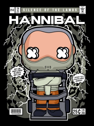 Modèle de conception de couverture de magazine de personnage de dessin animé Hannibal